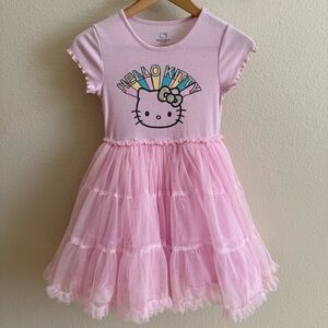 Hello Kitty Pink Tutu Tiered Dress Size M 7/8